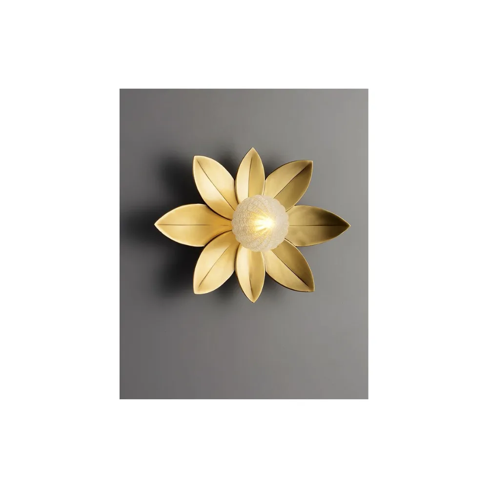 Golden Lotus Flower Wall Light