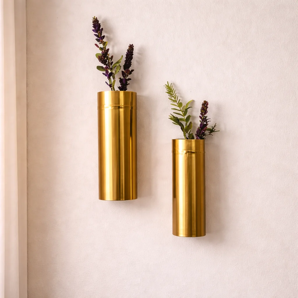 Modern Brass Wall Hanging Planter