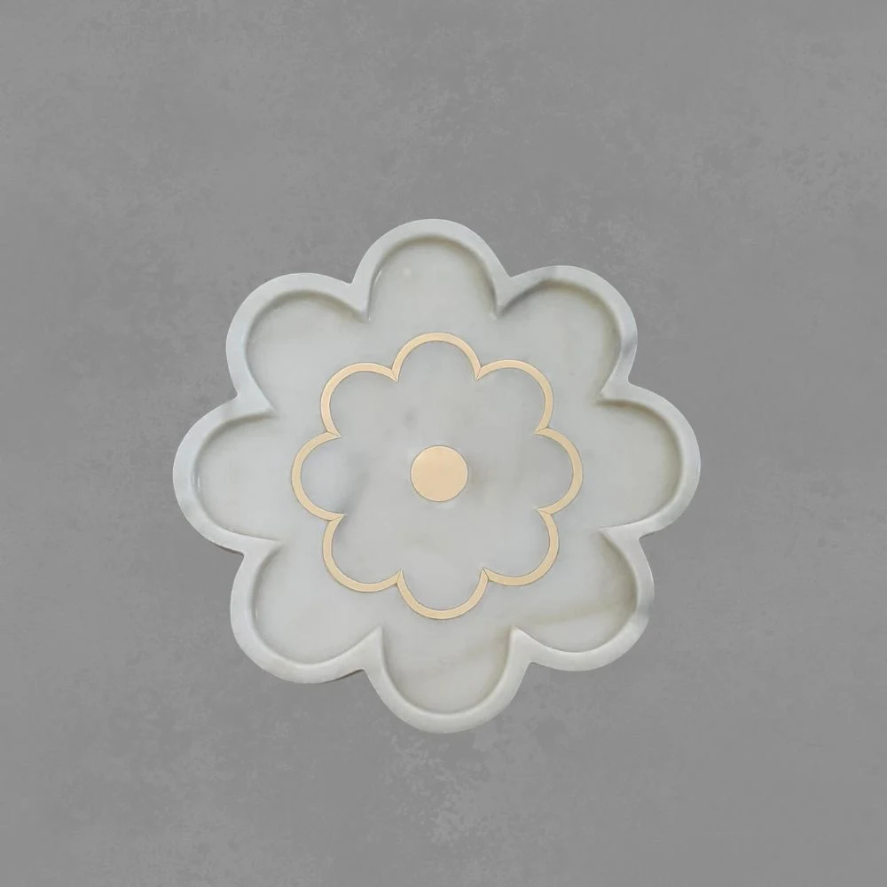 Floral Marble Trinket Tray