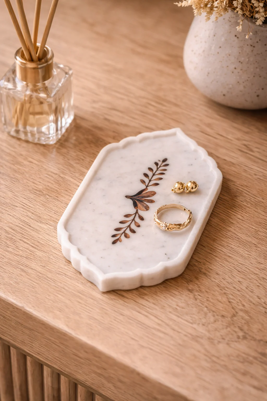 Mini Marble Inlay Decorative Tray