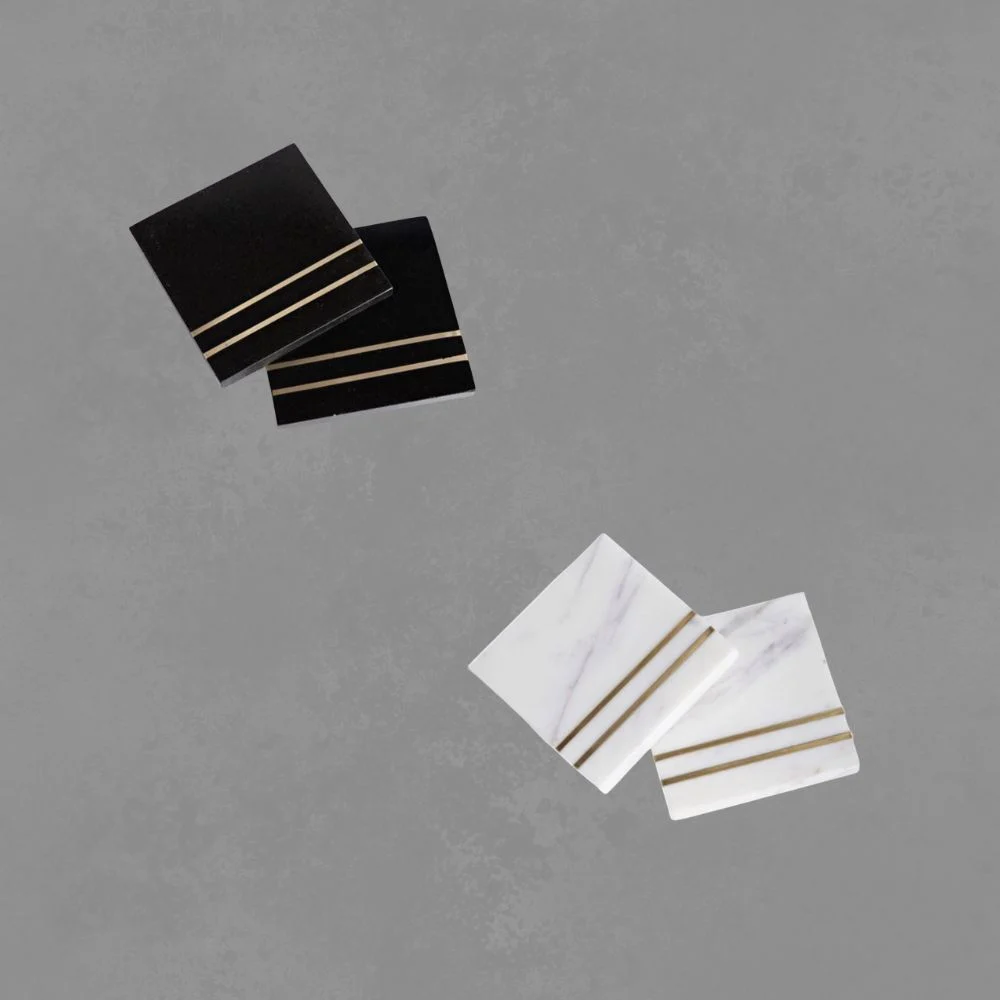 Striped Marble Coaster Set