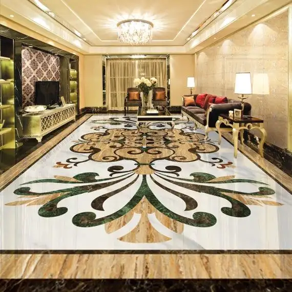 Imperial Botanical Marble Floor Inlay