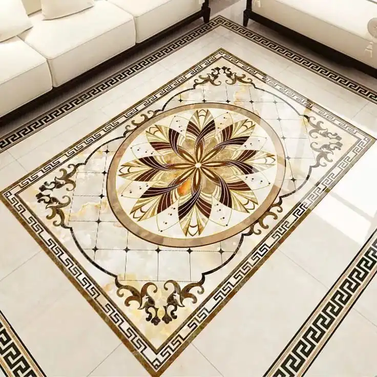 Imperial Floral Marble Floor Inlay