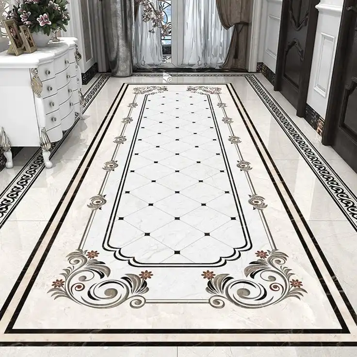 Royal Floral Border Marble Floor Inlay