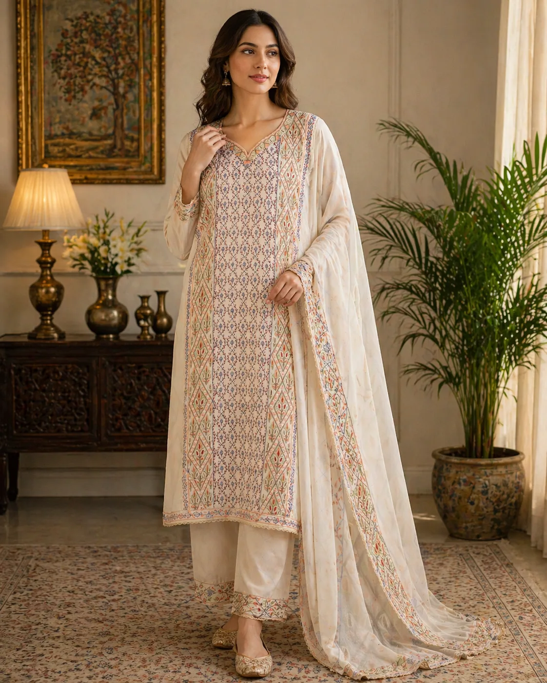 Noor-e-Sozni Kashmiri Embroidered Suit
