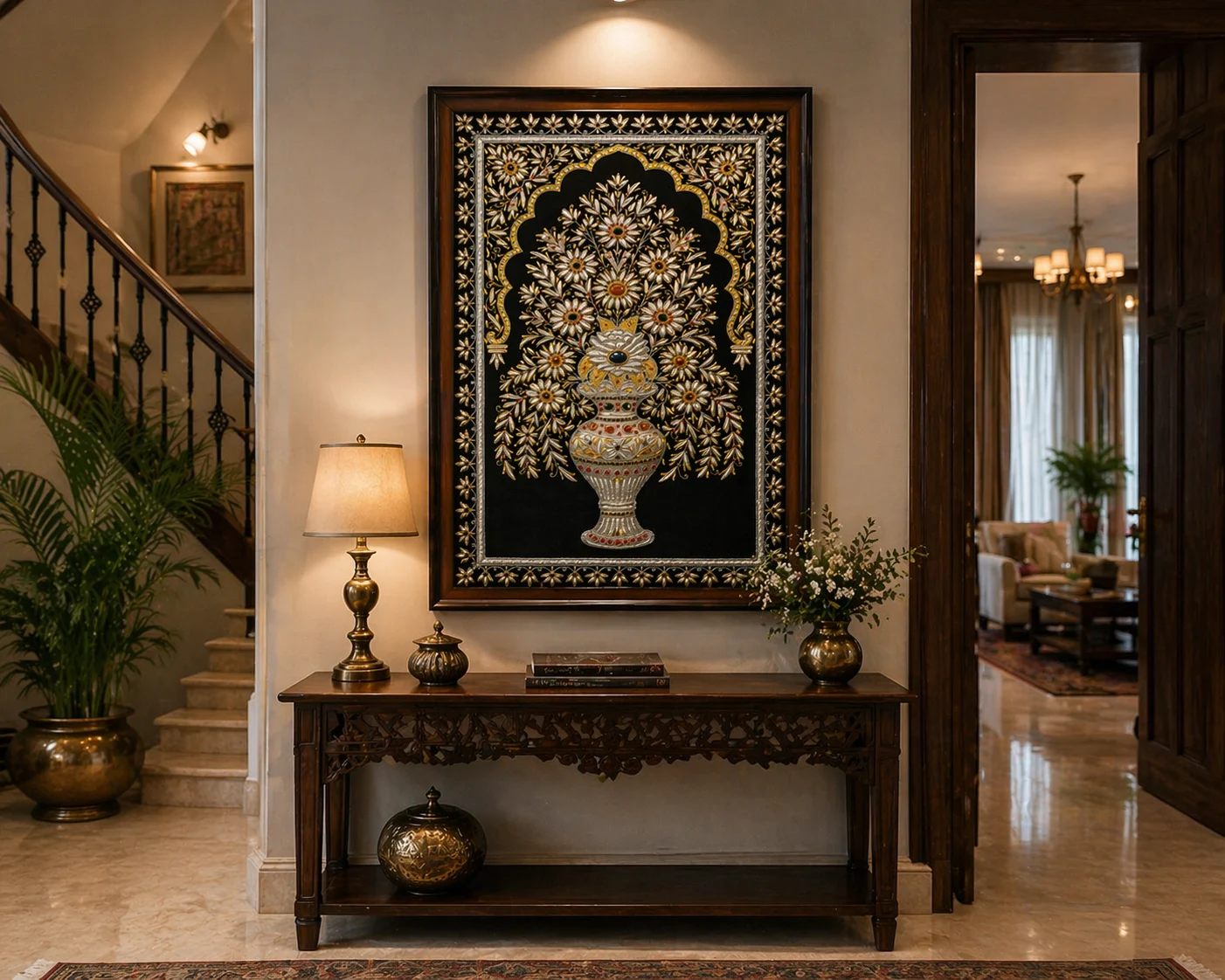 Jeweled Floral Vase Elegance